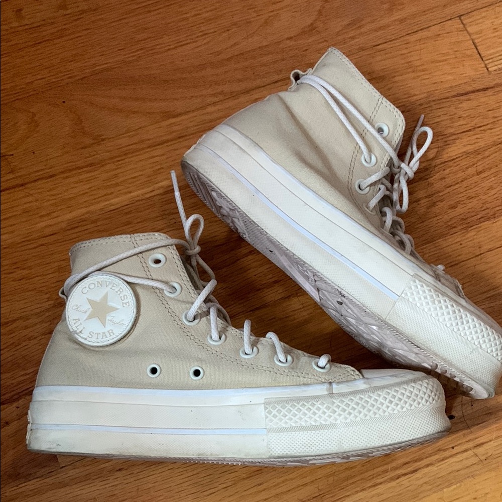 Converse High-Top Sneakers in Cream
